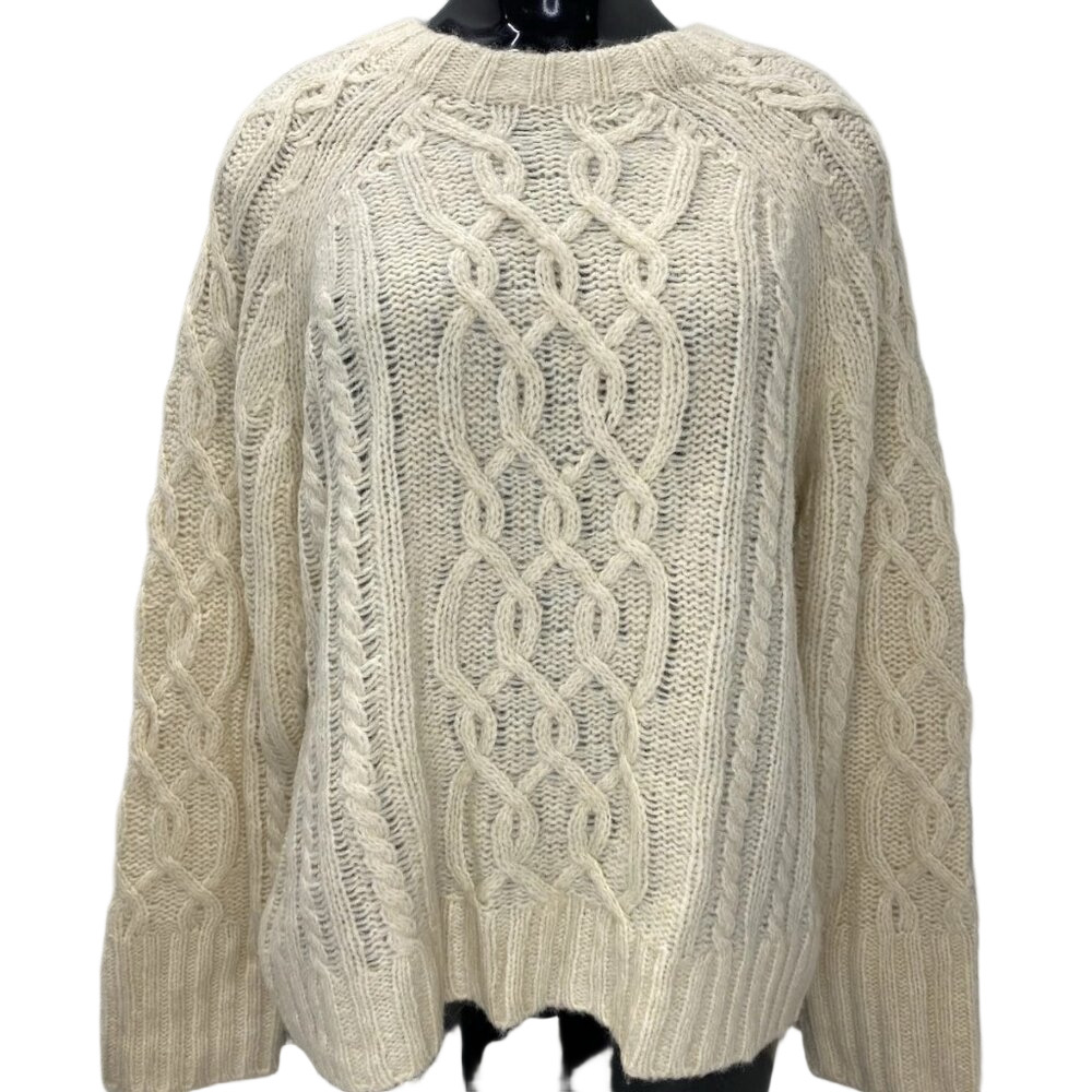 NEW M.M. LA FLEUR Women’s Sweater Ivory Size S The Somers Pullover Alpaca Wool